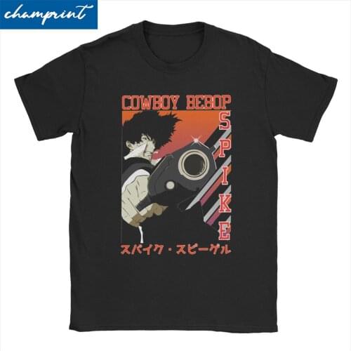 Spike Spiegel Cowboy Bebop Men Womens T Shirts Japan Manga Anime Tees Short Sleeve Round Collar T-Shirt Cotton Summer Tops