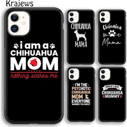 Krajews Cute Chihuahua Dog Mom Phone Case Cover For iPhone 5s 6s 7 8 plus X XR XS 11 12 pro max Samsung Galaxy S8 S9 S10 Plus
