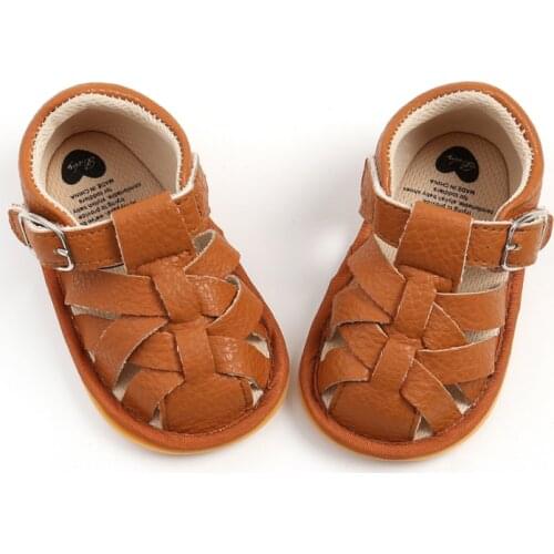 Newborn Infant Baby Summer Sandals First Walkers PU Non-slip Walking Shoes Anti-slip Soft Sole Sandal Baby Boy Girl Shoe