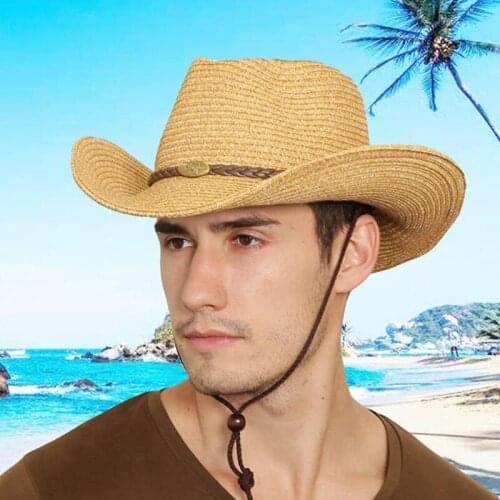 Summer Straw Sunhat Men Sunshade Sunscreen Cap Male Outdoor Sport Fishing Climbing Beach Sun Protection Anti-UV Casual Hat H7272