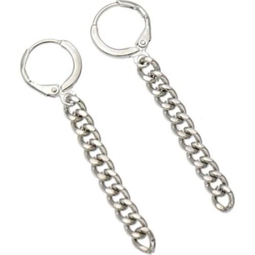 Rock Style Young Gift Leaf Chain Tassel Earrings Fashion Dangling 1piece Punk Earings Long Women Statement Earrings Geometric