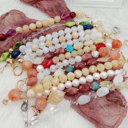 Fashion 30cm Resin Beads Pearl Bag Strap Handbag Accessories DIY purse Replacement handles for Handbag Strap Belts Bag Chain