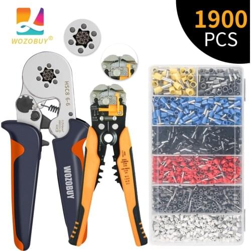 Upgrade Multifunctional Wire Stripper Crimping Tool Kit - HSC8 6-6/6- 4A Pliers ,Self-Adjusting Cutter Crimper,For Tube Terminal