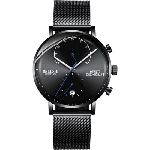 2020 New Model Mens Watches Multifunction Sports Quartz Wristwatch Steel Waterproof Luminous Trend Nordic Noble Clock Men Watch