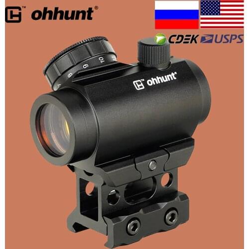 Ohhunt Hunting Red Dot Scope 1X25 Reflex Collimator Sight with Riser Mount Tactical Optical Riflescope for AR 15 Rifle
