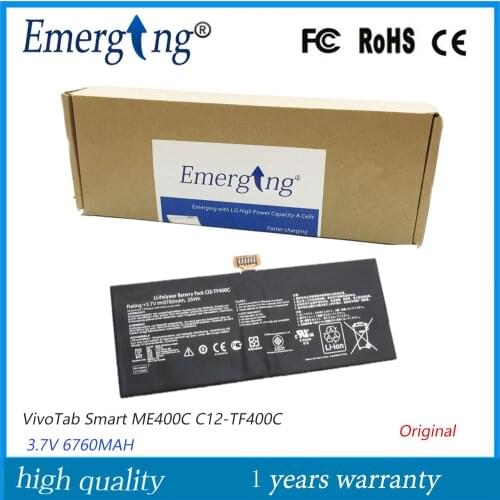 3.7V 6760MAH 25WH Original Tablet Battery C12-TF400C for ASUS VivoTab Smart ME400C 1ICP4/83/10 TF400C