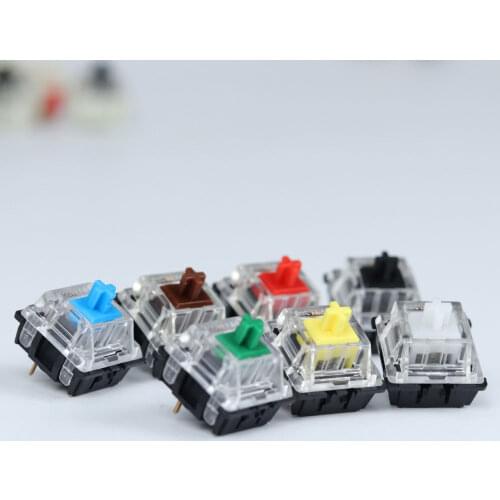Gateron mx switch 3 pins 5 pins transparent case top Black Red Brown Blue Green Clear Yellow switches for mechanical keyboard