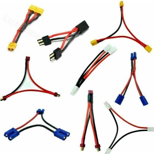 AMASS XT60 T Deans EC5 Tamiya XT90 EC3 Ttraxsas Connectors Silicone cable Wiring Parallel Series for RC Lipo Battery