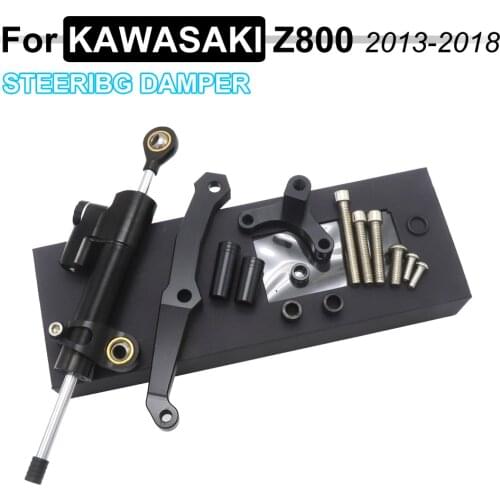 Motorcycle Adjustable Steering Damper Stabilizer+Bracket Mounting Kits Fit For KAWASAKI Z800 2013-2018 2014 2015 2016 2017