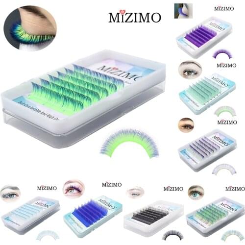 Personalized new color grafted eyelashes yellow blue two-color artificial mink hair handmade eyelash extension tool