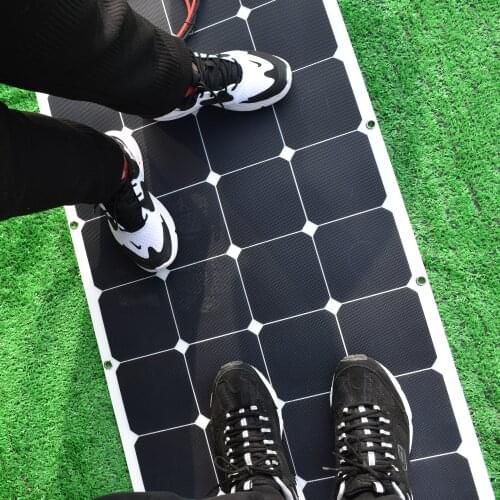 ETFE Sunpower Solar Panel A Grade C60 Solar Cell 100W Output Power 18VDC for 12V Battery System Charge Best Quality 30 degree