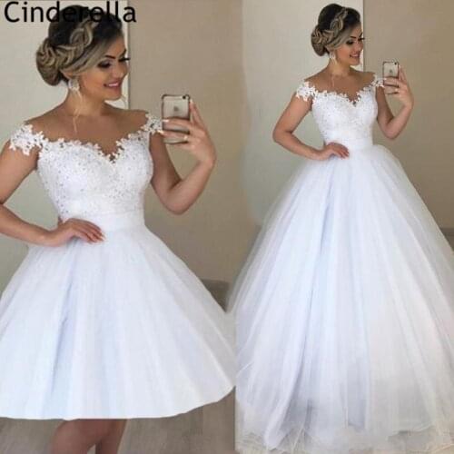 Wedding Dresses Two Pieces A-Line Soft Tulle Lace Applique Crystal Wedding Dresses With Lace Up Bridal Gowns vestido de noiva