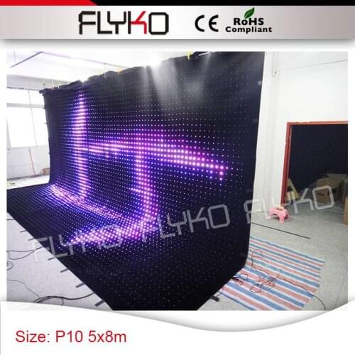 New size 5x8m led wall PH10 led night lights display curtain for bar /disco/nightclub/party event