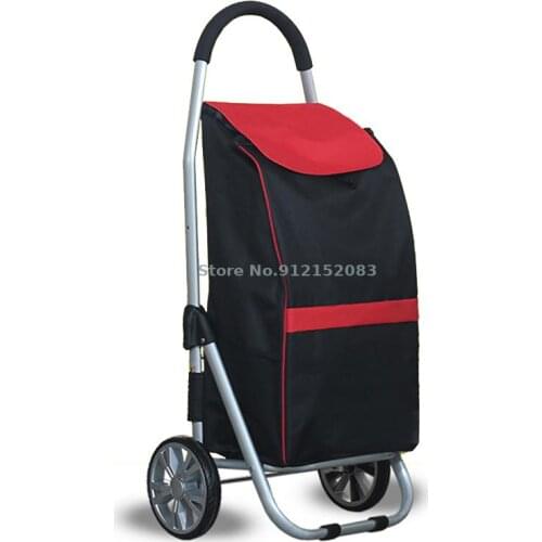 Aviation Heightening Xl Shopping Cart Aluminum Alloy Small Trolley Large Capacity Grocery Shopping Trolley Household Pull Traile