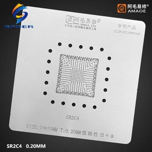AMAOE BGA Stencil Reballing SR2C4 For Notebook IC Pins Soldering Tin Plant Net Anti Drum-Up Heating Template 0.20MM Thickness