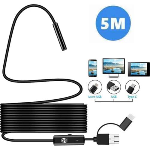 Usb camera endoscope IP68 waterproof visual device wire connection mobile phone tablet 8LED illuminated pipe inspection camera