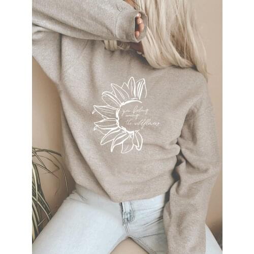 You Belong Among The Wildflowers pure cotton casual slogan hipster quote young sweatshirt girl gift vintage pullovers party tops