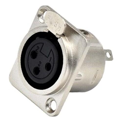 High quality 50pcs/lot NC3FD-L-1 3-Pin XLR Chassis Panel Mount