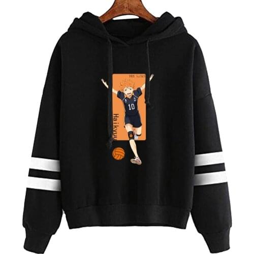 Japanese Anime Haikyuu Run Hinata Shyouyou Print Hoodie Sportswear Sweatshirt Casual Top Men Women Unisex