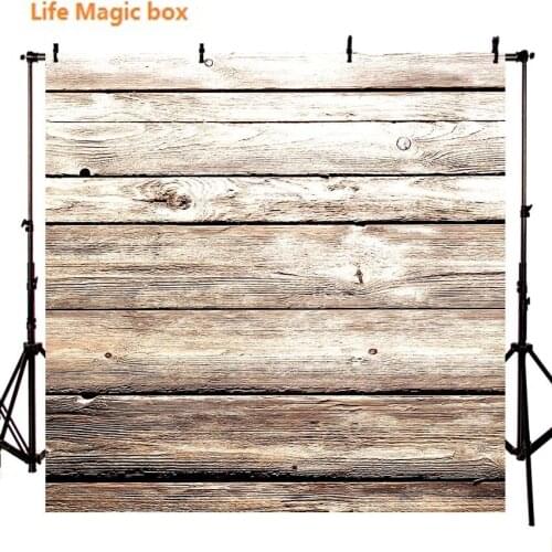 Back Drop Vinilo Fotografia Gray-White Horizontal Wooden Board Foto-336