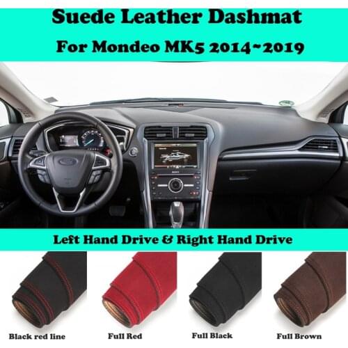 For Ford Mondeo MK5 2014 2015~2019 Suede Leather Dashmat Dashboard Cover Pad Dash Mat Car-Styling Carpet Accessories LHD RHD