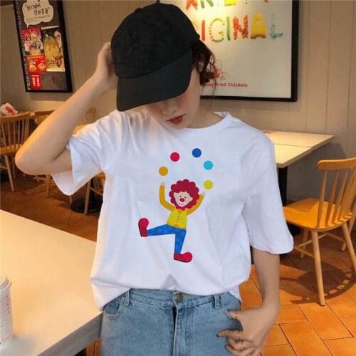 Women summer clothing Harajuku Vintage T Shirts Women Ullzang 90s Graphic T-shirts Joker Korean Style Tshirt Top Tees Female