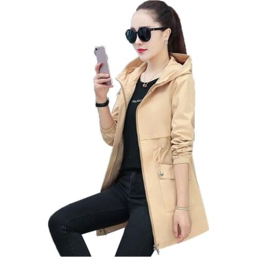2021 Womens Windbreaker Autumn New Loose 4XL Fashion Jacket Female Windbreaker Coat With Lined Casual All-match Spring Top C820