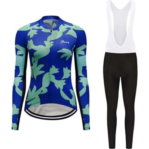 Womens NCycling Jersey Sets Bicycle Clothing Long Sleeve Trousers Bib Pants Bike Riding Skinsuit MTB Running Sportwaer Suit