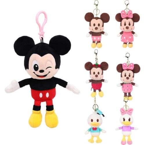 Mickey Mouse Minnie Keychains For Backpacks 15cm 1pcs Donald Duck Disney Plush Toys Anime Plushie Kawaii Accessories Anime Merch