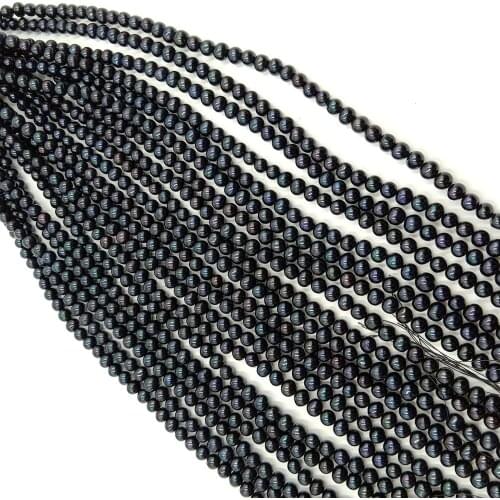 16 inch ,8-9 mm black near round freshwater pearl ,100% freshwater loose pearl , high luster in strand