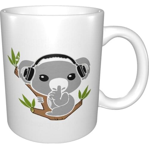 1Tee Shut Up Im Listening To Music Koala Bear Mug Coffee Cup Coffee Mug Beautiful Tea Cup Haribo