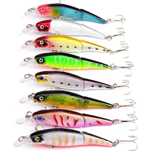 92mm 7.2g 2 Jointed Fishing Lures 3D Eyes Wobbler Crankbait Bionic Sinking Slowly Bait Isca Artificial Accessories Bait Pesca