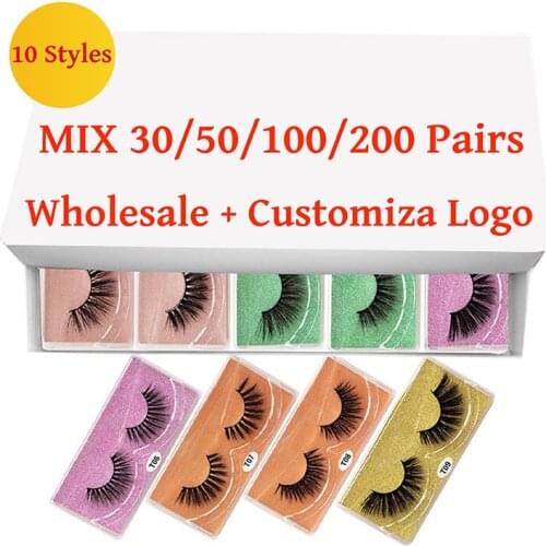 3D eyelashes Wholesale lashes 20/30/50/100pcs Mink Lashes Natural with l Eyelash Extension Supplies makeup eyelashes wholesale