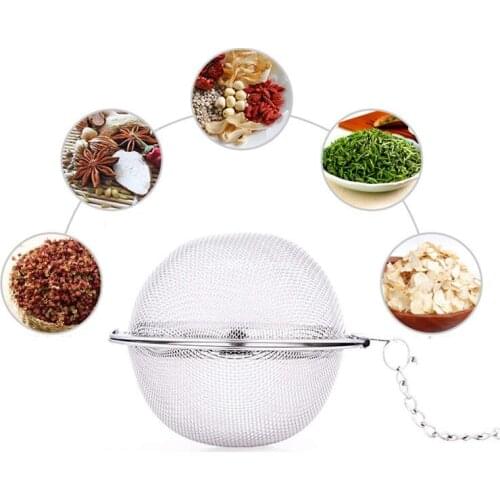 500pcs Stainless Steel Tea Pot Infuser Sphere Mesh Filter Loose Tea Leaves Strainer Handle Tea Ball Kitchen Cooking Gadgets