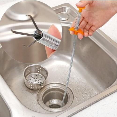 85cm Long Sewer Cleaning Wire Spring Household Bendable Sink Tub Toilet Dredge Pipe Bathroom Kitchen Tools