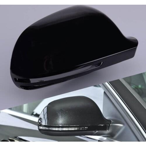 Shiny Black Right Side Wing Rearview Mirror Cover Cap Casing Fit for AUDI A3 A4 B8 A5 A6 A8 S8 Q3 Without Side Assist 8F0857527B