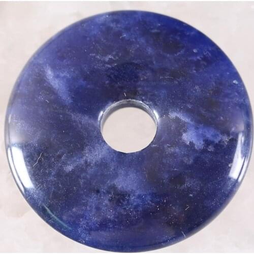 30MM CAB Cabochon Beads Natural Stone Real Blue Sodalite For Jewelry Making Women Men Ring Gem Donut Bead 1Pcs K830