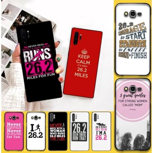 Run a Marathon 26.2 Quotes slim Phone Case For Samsung Galaxy Note20 ultra 7 8 9 10 Plus lite J7 J8 Plus 2018 Prime