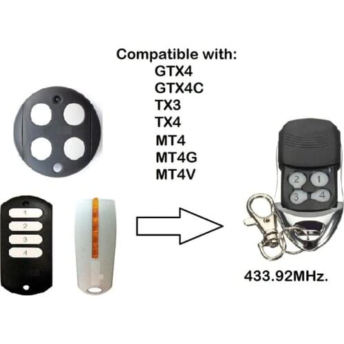 For GTX4 GTX4C TX4 garage remote control RF rolling code door opener 433mhz
