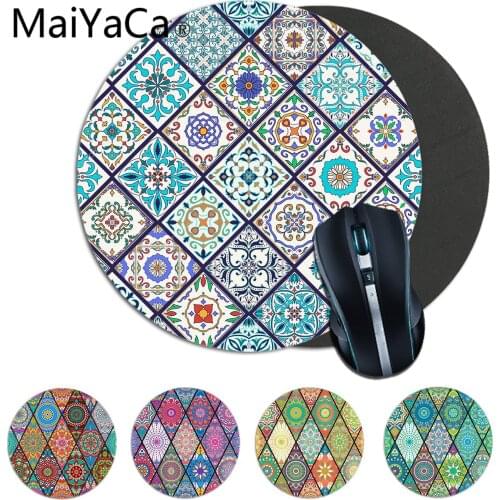 Maiyaca Diamond Window madanlas pattern Gamer Soft Round Mouse Pad gaming Mouse pad Rug For PC Laptop Notebook gamer desk pad