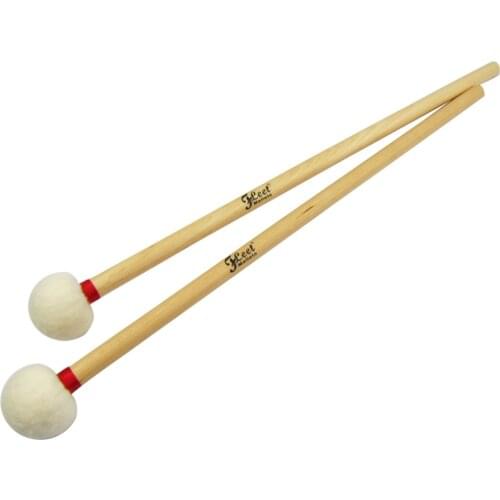 NEW 1 Pair Timpani Mallets Drumsticks Percussion Sticks Maple Handle Soft Wood Core Head Drum Accessories