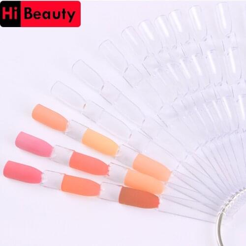 Practical Fan False Nail Tips Polish Display Art DIY Gel Palette Color Card Transparent White Manicure Nail Art Tools