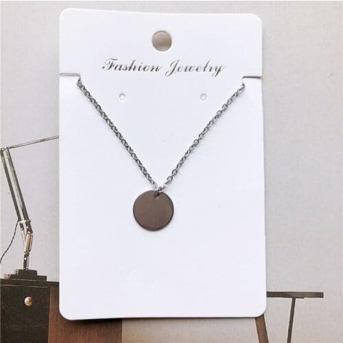 Simple Circle Piece Pendant Necklace Stainless Steel Necklace Womens Fashion Exquisite Accessories Wedding Party Jewelry