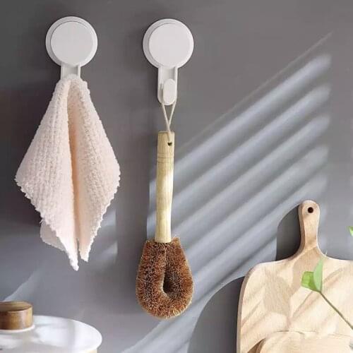 Long Handle Natural Coconut Palm Cleaning Brush Non-Stick Oil Decontamination Pot And Bowl Brush Kitchen Stove Brush