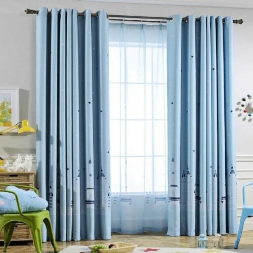 Tower Childrens Printed Blackout Curtains Bedroom Window Curtain Tulle Sheer Curtain Kids Kitchen Living Room Window Treatments