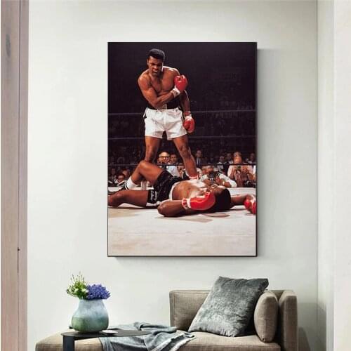 Famous Boxer Inspirational Classic Poster Muhammad Ali Canvas Painting Wall Art Print Pictures for Living Room Home Wall Decor
