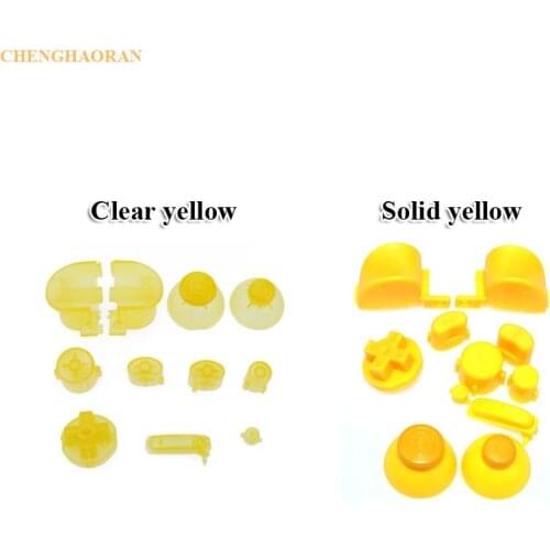 ChengHaoRan 1set Clear Yellow For NGC Analog Stick Cap Button Keypads Y X A B Z Buttons for Gamecube Joystick Controller