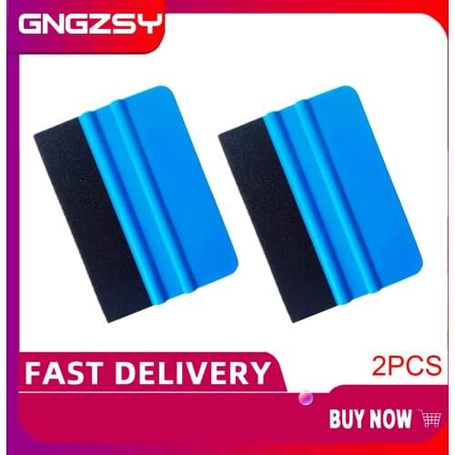 CNGZSY 2pcs Car Vinyl Film Wrapping Squeegee With Felt Wall Paper Scraper Mobile Screen Protector Sticker Window Clean Tool 2A02