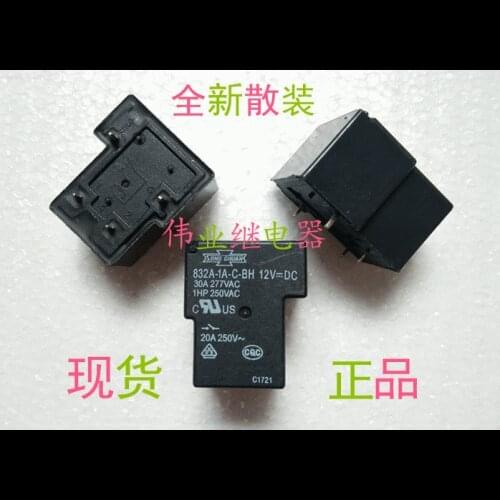 2pcs/lot 832A-1A-C-BH 12VDC New Relay 4 PIN A set of normally open