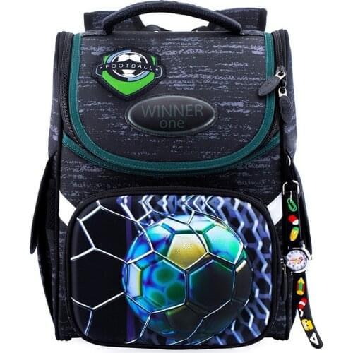 3D Football Pattern School Bags for Boys Orthopedic Backpack Girls 1-4 Grade High Quality Schoolbag for Kids Mochila Infantil